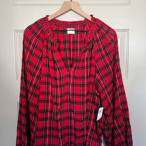 Old Navy Red Plaid Blouse